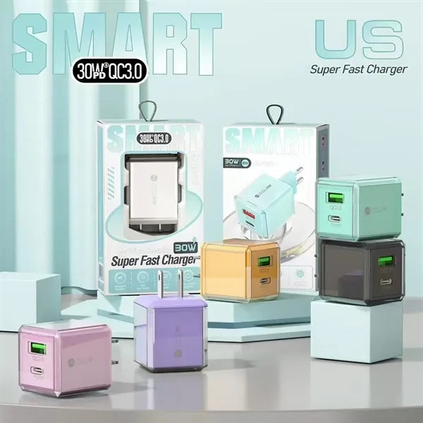 30W Transparent Dual Port Fast Charger