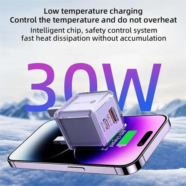 30W Transparent Dual Port Fast Charger