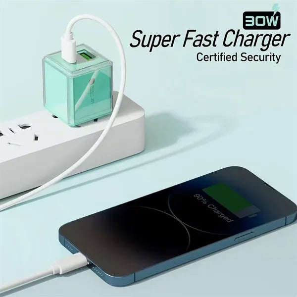 30W Transparent Dual Port Fast Charger