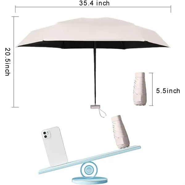 Portable Lightweight Mini Travel Sun UV Umbrella With Case