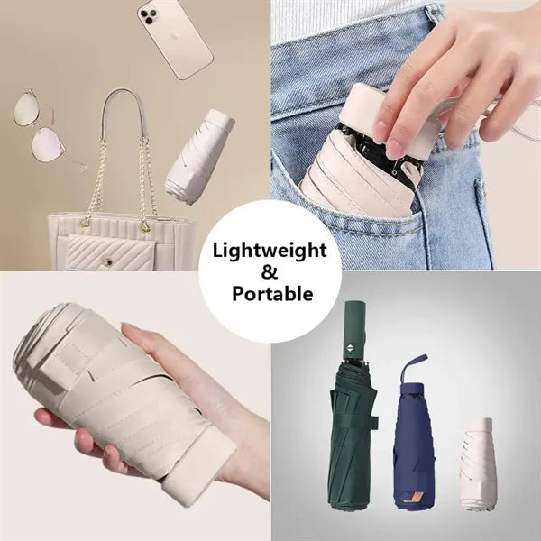 Portable Lightweight Mini Travel Sun UV Umbrella With Case