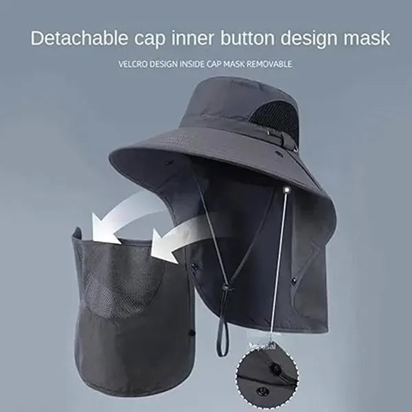 Sun HatWide Brim Fishing Hat with Removable Neck Flap
