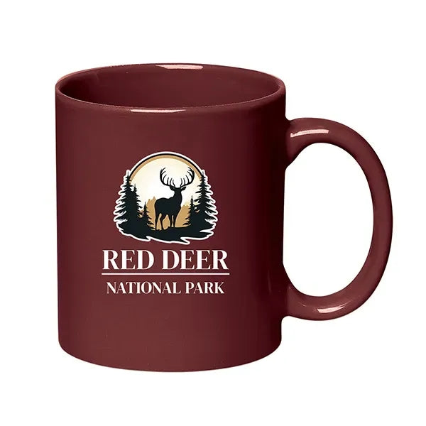 11 Oz. Colored Stoneware Mug With C-Handle