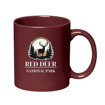 11 Oz. Colored Stoneware Mug With C-Handle