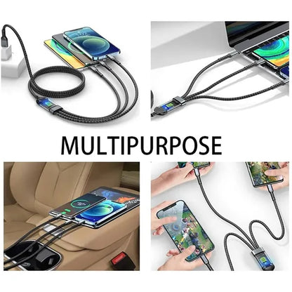 100W 3 In 1 Fast Charging Cable With Display