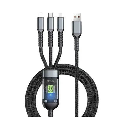 100W 3 In 1 Fast Charging Cable With Display