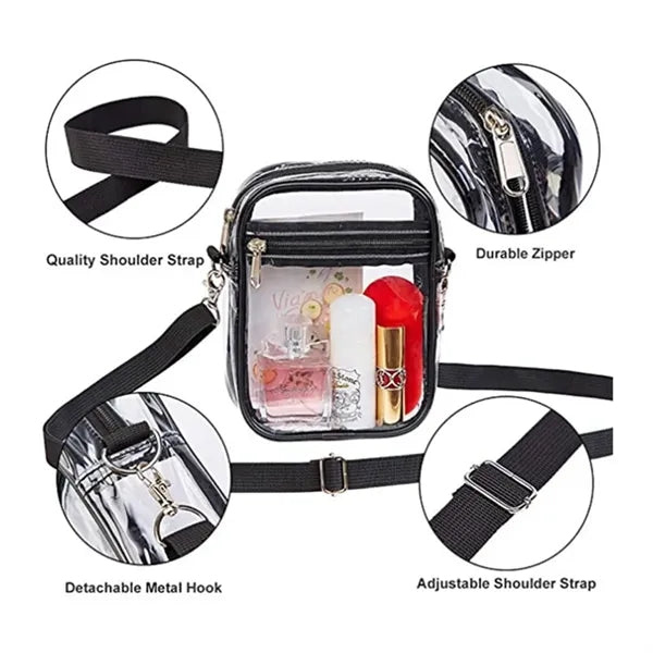 Clear Stadium Approved Crossbody Bag for Men and Women