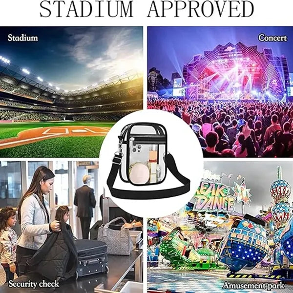 Clear Stadium Approved Crossbody Bag for Men and Women
