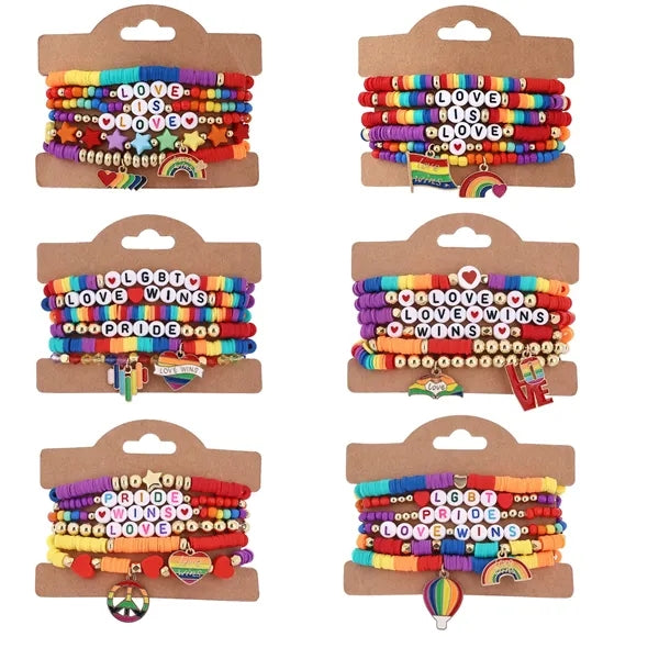 LGBT Pride Smiley Stretch Bracelets
