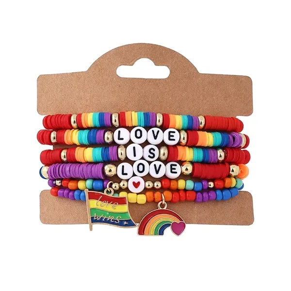 LGBT Pride Smiley Stretch Bracelets