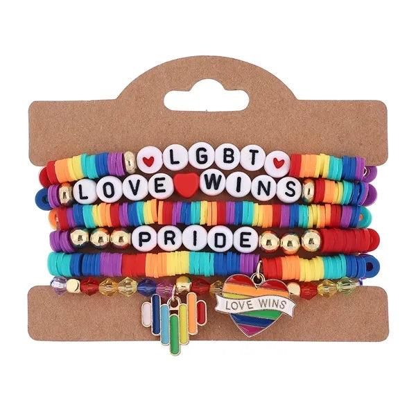 LGBT Pride Smiley Stretch Bracelets