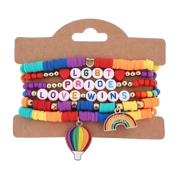 LGBT Pride Smiley Stretch Bracelets