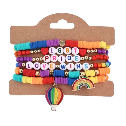LGBT Pride Smiley Stretch Bracelets