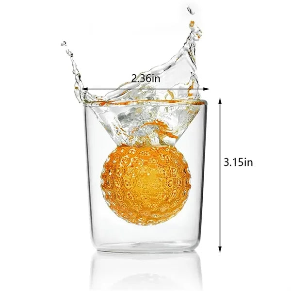 Funny 3D shape whiskey cocktail gifts golf ball shot glass