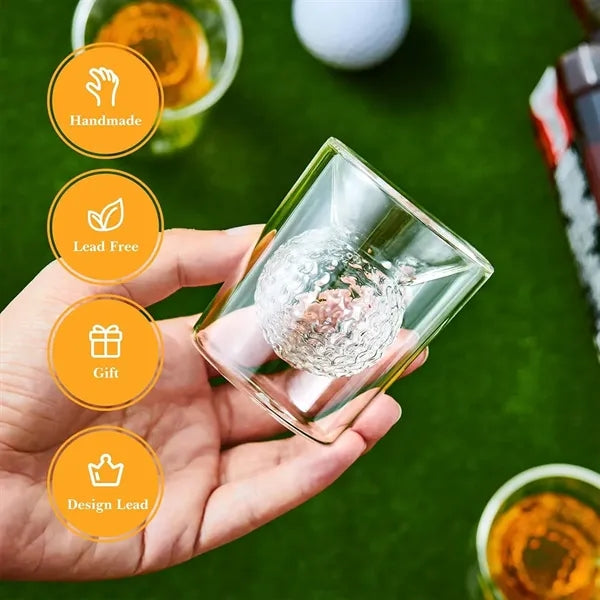 Funny 3D shape whiskey cocktail gifts golf ball shot glass