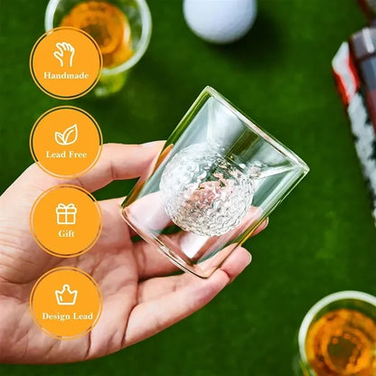 Funny 3D shape whiskey cocktail gifts golf ball shot glass