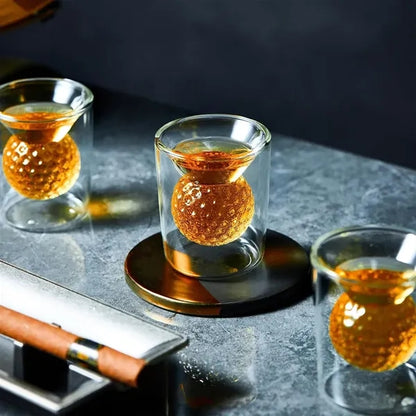 Funny 3D shape whiskey cocktail gifts golf ball shot glass