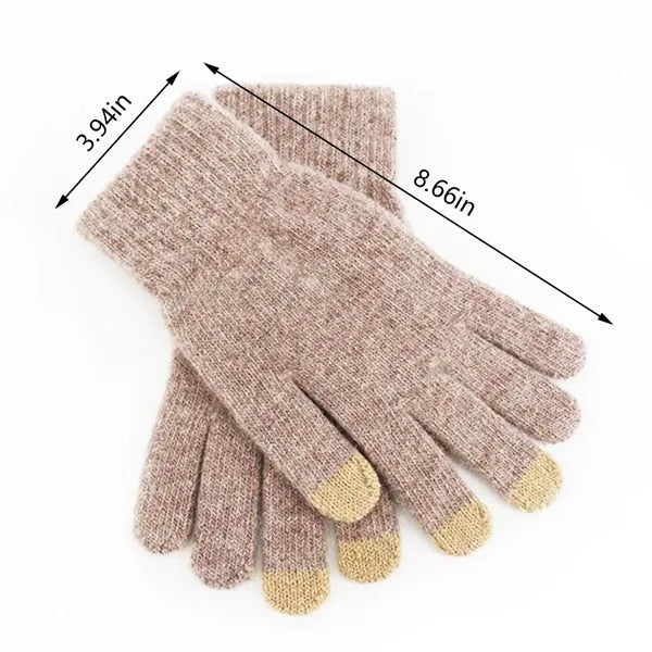 Touchscreen soft warm men women running wool winter gloves