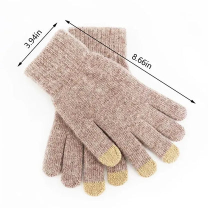 Touchscreen soft warm men women running wool winter gloves