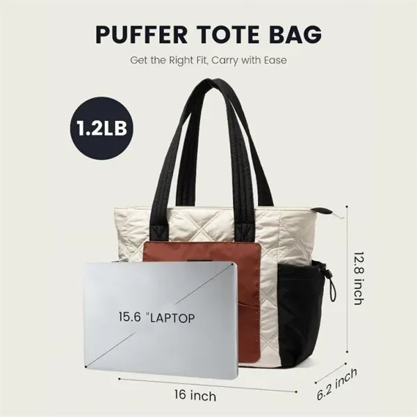 Puffer Bag and Work Bags with Zipper for Travel