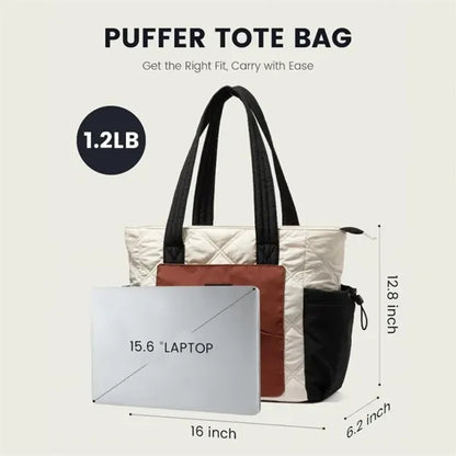 Puffer Bag and Work Bags with Zipper for Travel