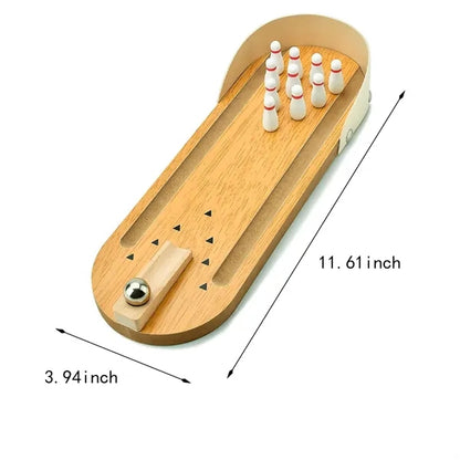 Stress relief fun gift toys mini wooden tabletop bowling set