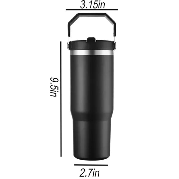 30oz 304 Stainless Steel Handle-Equipped Straw-Included Cup