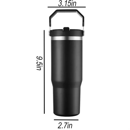 30oz 304 Stainless Steel Handle-Equipped Straw-Included Cup