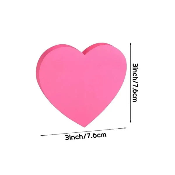 3x3 in Heart-Shaped Adhesive Vibrant Removable Sticky Notes