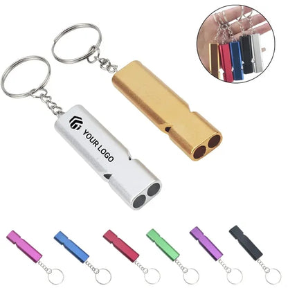 Camping hiking double tubes emergency survival safe whistle
