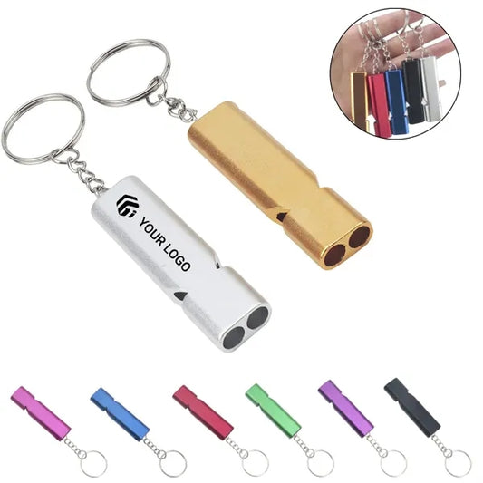 Camping hiking double tubes emergency survival safe whistle