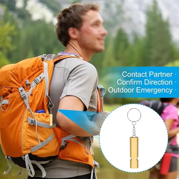 Camping hiking double tubes emergency survival safe whistle