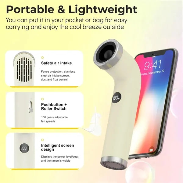Adjustable high speeds portable mini air turbo handheld fan