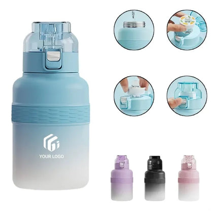 Large capacity portable fun fruit flavor straw thermos cup