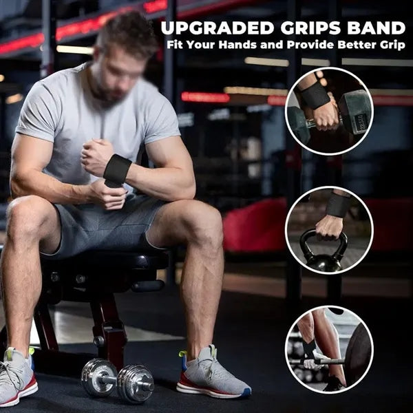 Gym workout resistance pull weightlifting straps grips band