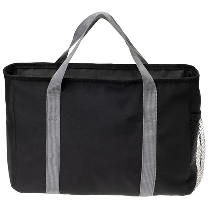 Solid Color Insulated Lunch Bag with Zipper Pockets