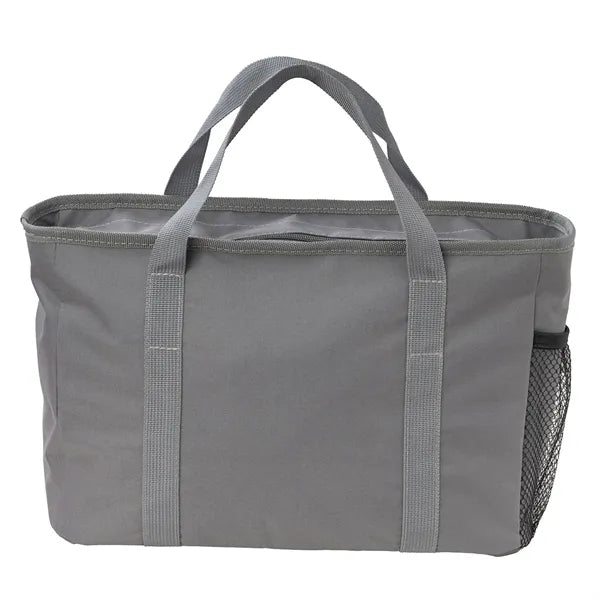 Solid Color Insulated Lunch Bag with Zipper Pockets