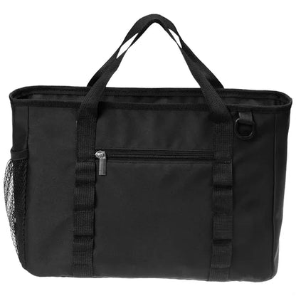 Solid Color Insulated Lunch Bag with Zipper Pockets