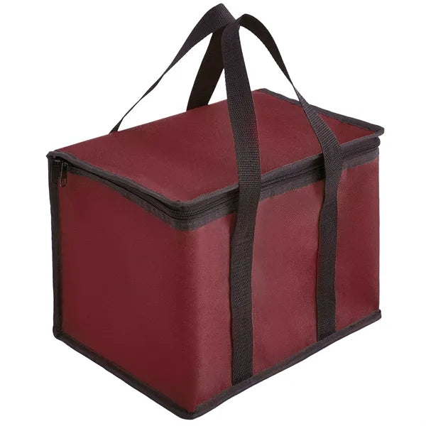 600D Insulated Zipper closure Lunch Bag with Double Handles