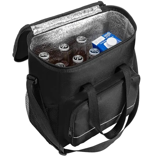 600D Insulated Lunch Bag with Mesh Pocket & Double Handles