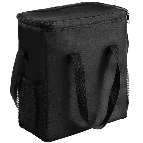 600D Insulated Lunch Bag with Mesh Pocket & Double Handles
