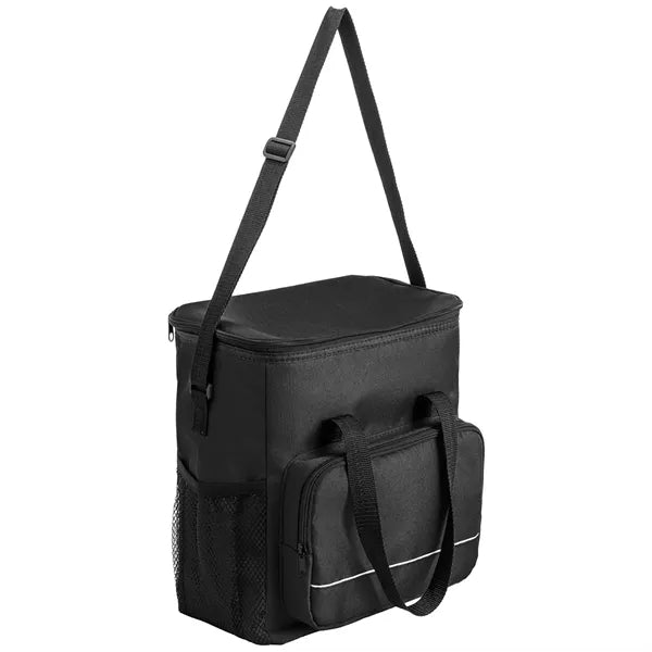 600D Insulated Lunch Bag with Mesh Pocket & Double Handles