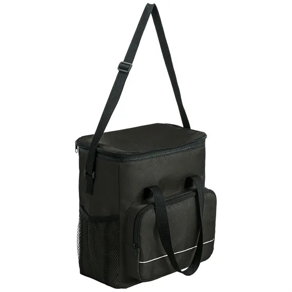 600D Insulated Lunch Bag with Mesh Pocket & Double Handles
