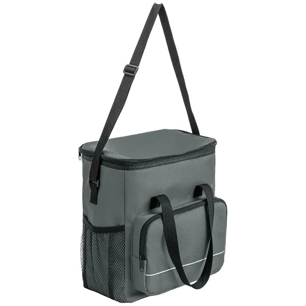 600D Insulated Lunch Bag with Mesh Pocket & Double Handles