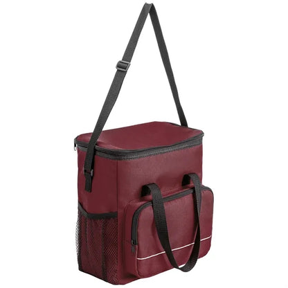 600D Insulated Lunch Bag with Mesh Pocket & Double Handles