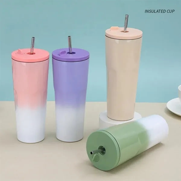 24oz Gradient Vacuum Tumbler with Straw
