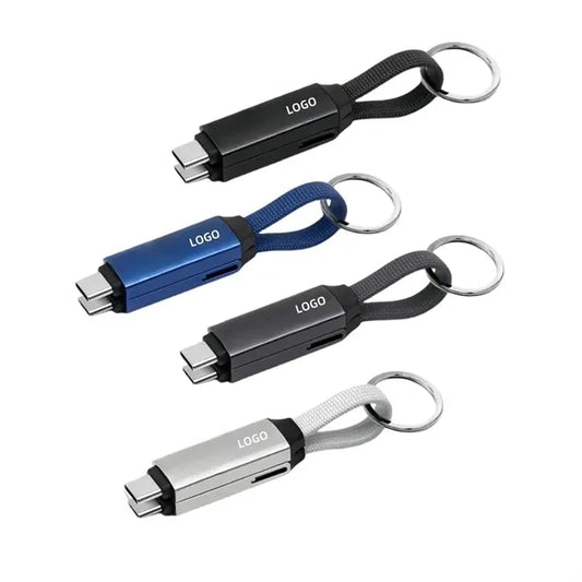 3-In-1 Magnetic Keychain Charging Cable With OTG And Type-C