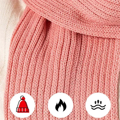 Warm Winter Beanie Hat Scarf Gloves 3 in 1 Set for Outdoor
