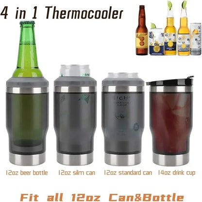 14oz Stainless Steel Can Holder Cooler with Opener