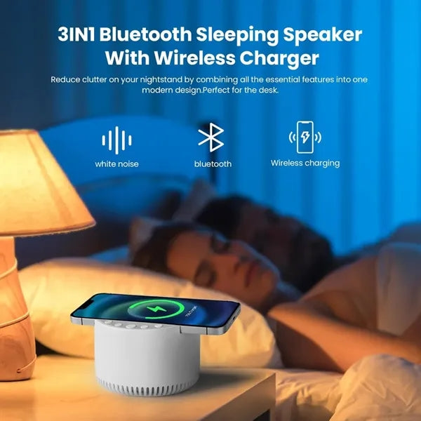 3 in 1 wireless charger white noise sound machine BT speaker